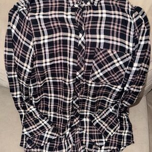 Beachlunchlounge Black and White Plaid Shirt